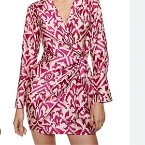 Mango Wrap Satin Mini Dress Size Medium